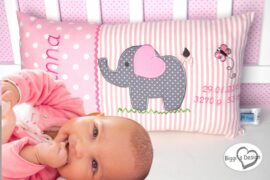 Namenskissen Elefant mit Deinen Wunschdaten