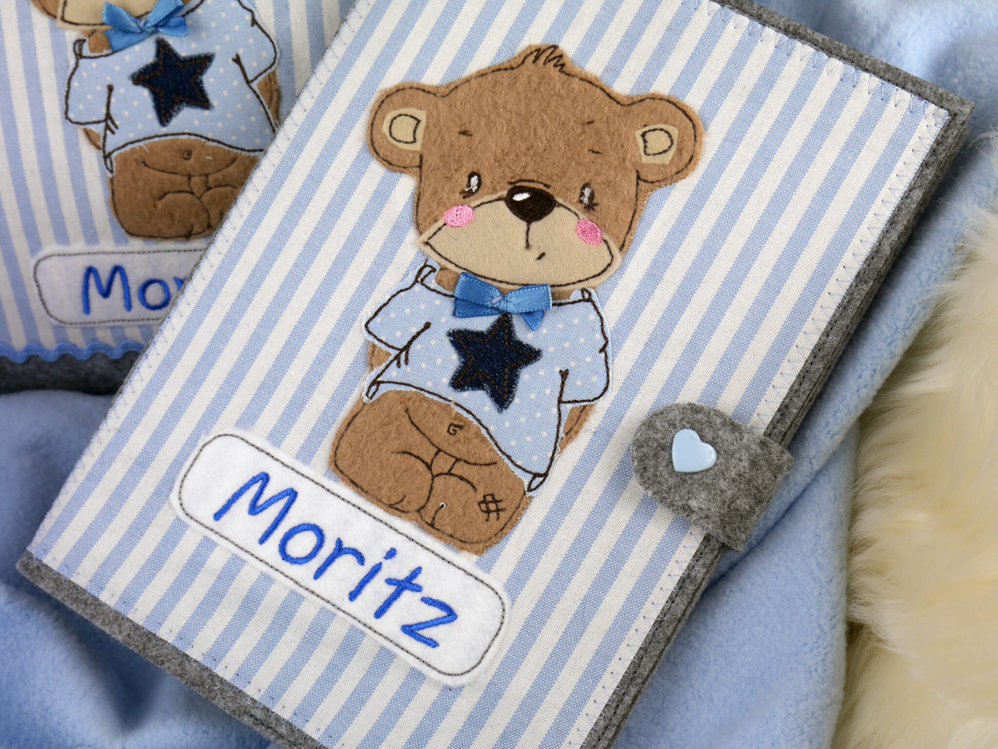 2 in 1 U-Heft Hülle "Bär" - Biggis Design