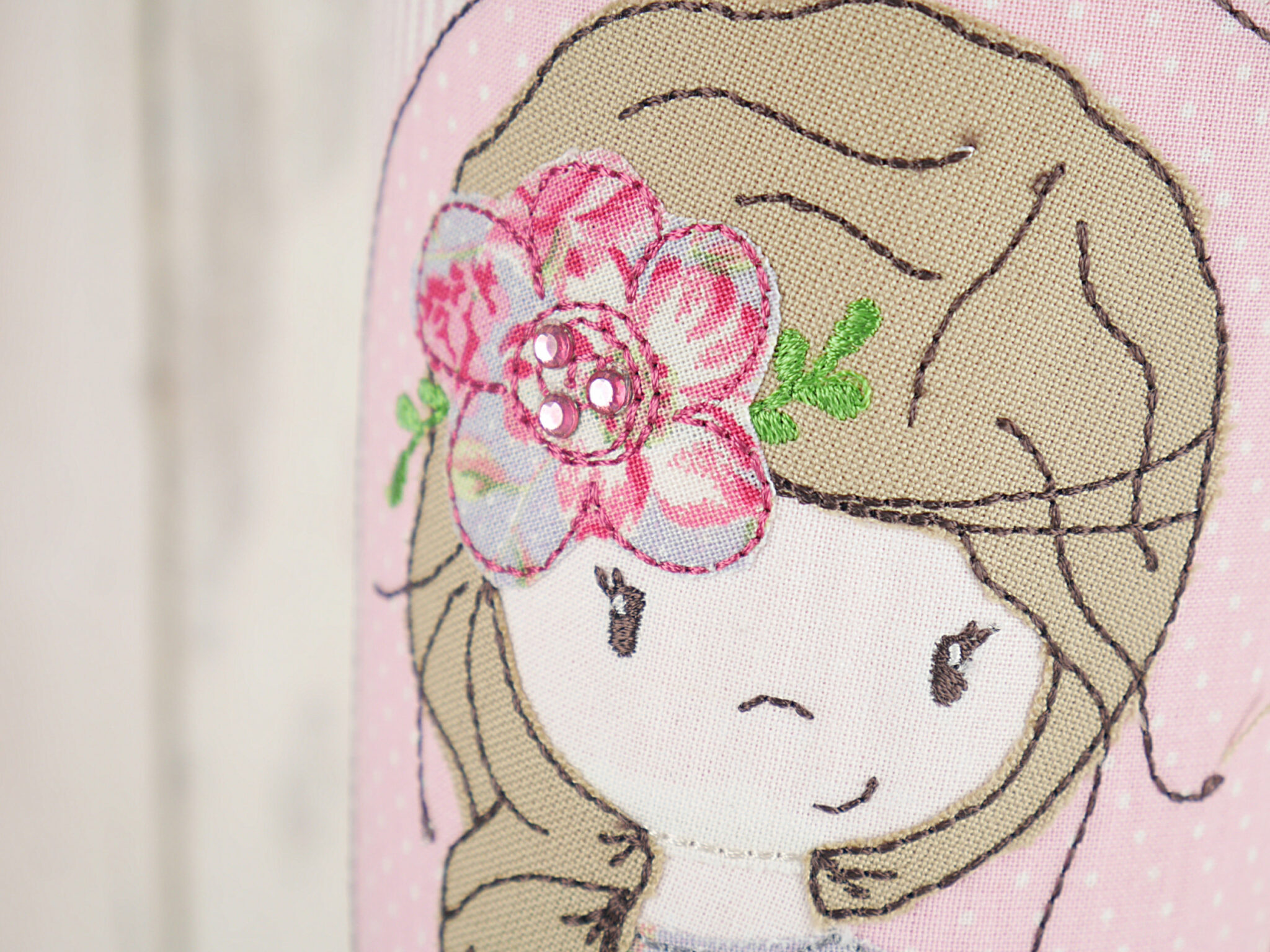 Schultüte Mia aus rosa Stoff mit Namen personalisiert - Biggis Design